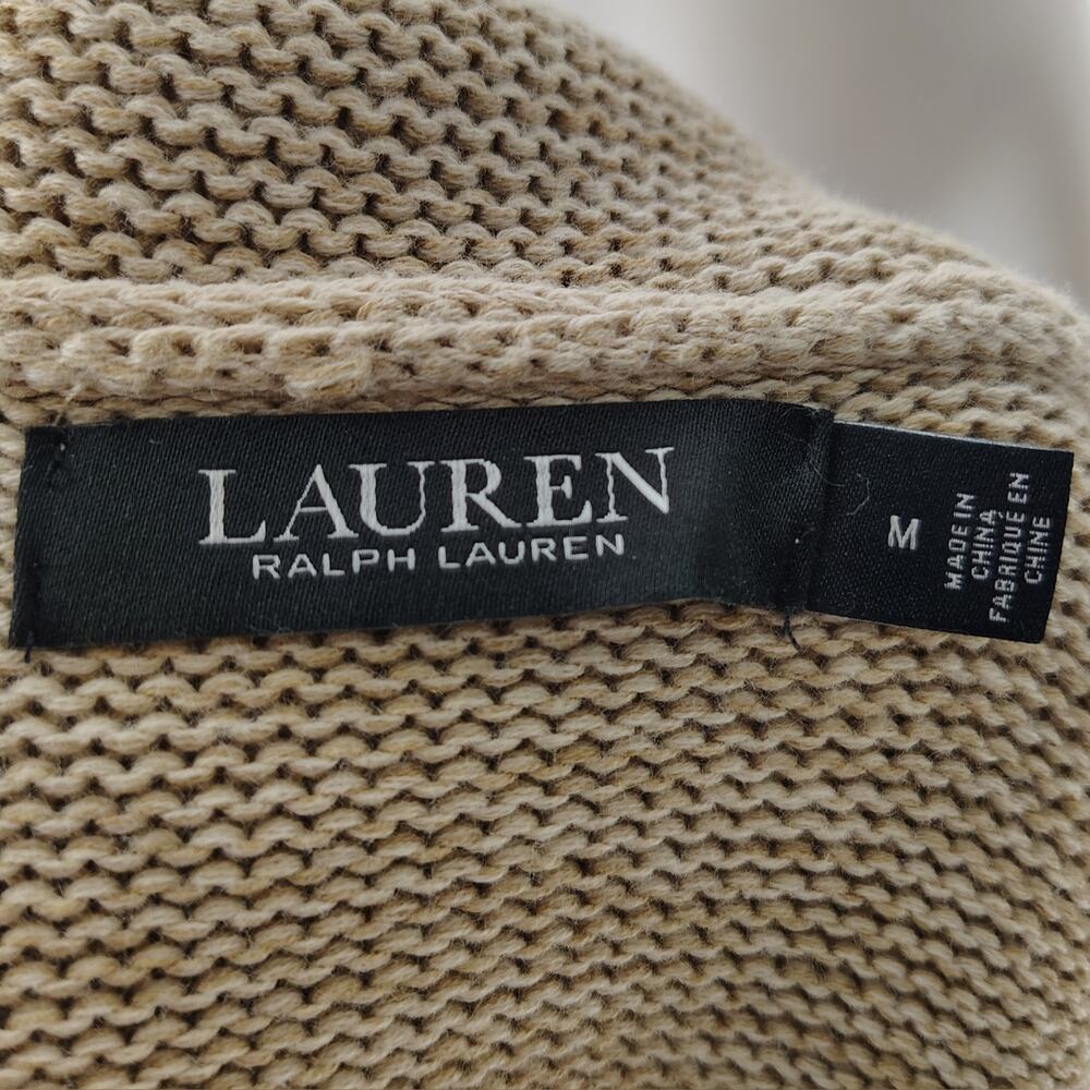 Lauren Ralph Lauren Equestrian Horse Intarsia Belted Cardigan M - Picture 5 of 13